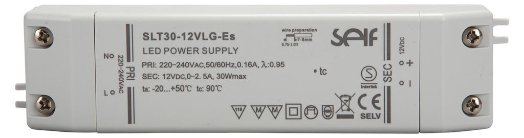 Self Electronics SLT30-12VLG-ES 12.0 V/DC/0-2.5 A 30 W IP20 Produktbild 
