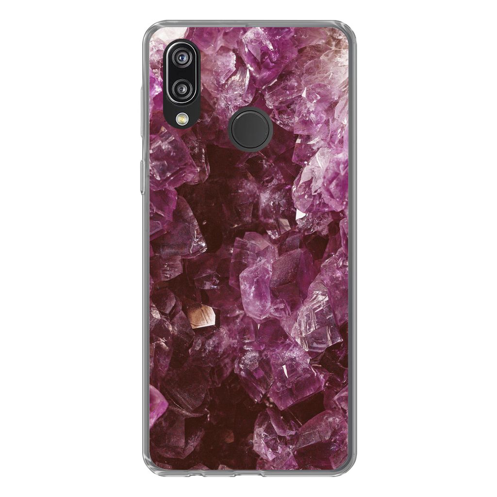 MuchoWow Handyhülle Schutzhülle Hülle für Huawei P20 Lite (2020) Edelsteine - Amethyst - Kristalle und Edelsteine Silikon Softcase Handy Hül...