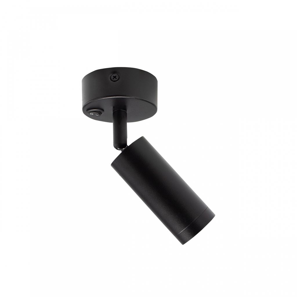 Spectrum LED Wandleuchte Madara Slim GU10 MR11 schwenkbar IP20 mit Schalter schwarz max. 4W rund