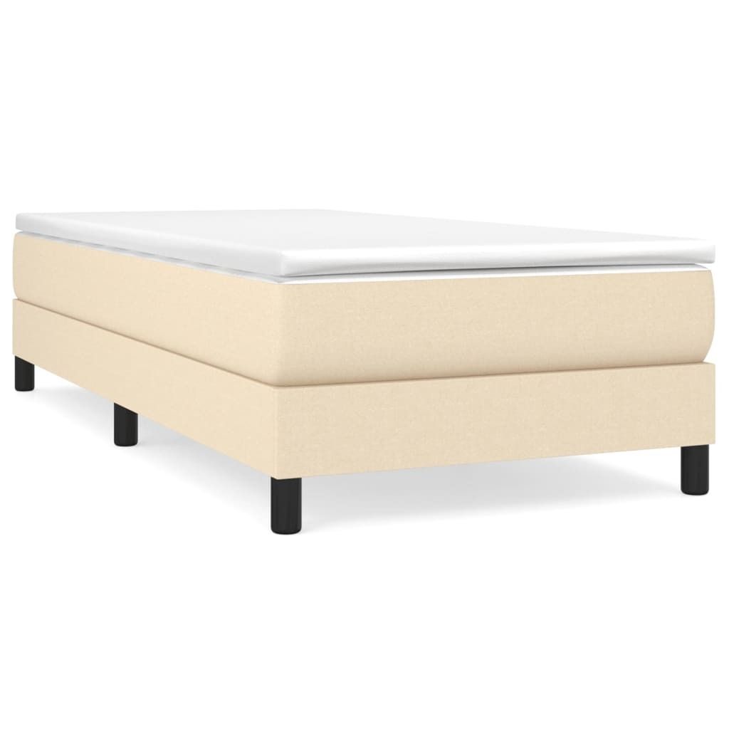 "SALE 2026"Boxspringbett - Einzelbett/Jugendbett mit Lattenrost - mit Matratze Creme 100x200cm Stoff - Klassische Betten DEMöbel251203