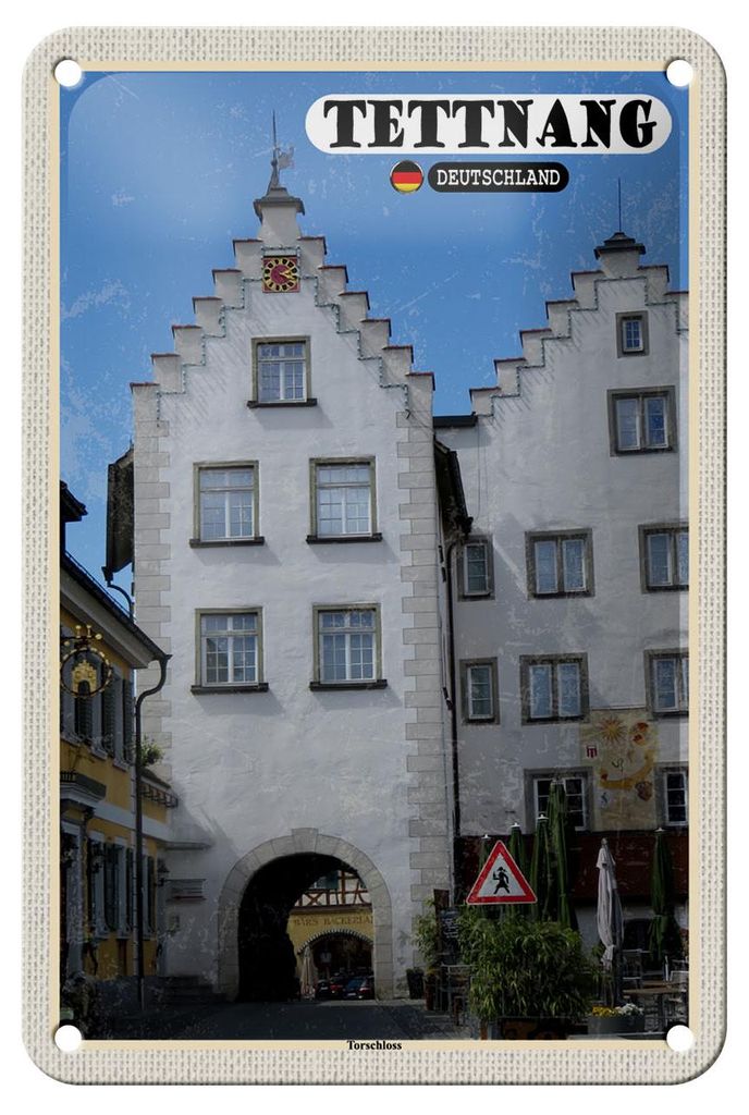 Blechschild Städte Tettnang Torschloss Altstadt Deko 12x18cm Schild