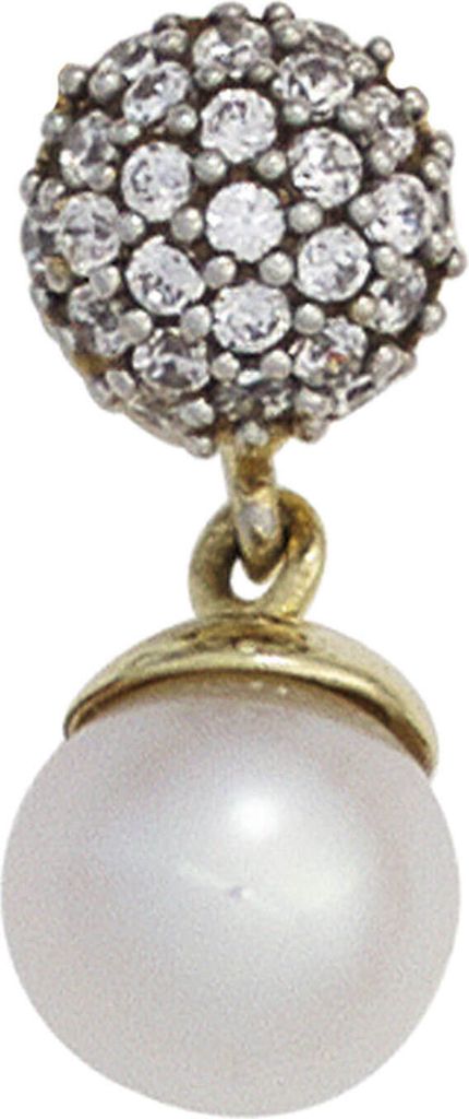 Anhänger aus 333 Gold Gelbgold mit Süßwasser Perle creme-weiß & Zirkonia