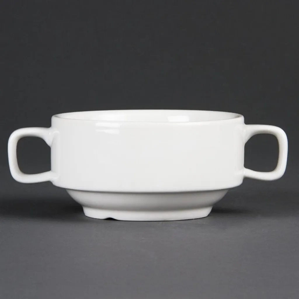 Set 6 Zuppiere Olympia Whiteware con Manici 400ml - Uso Professionale