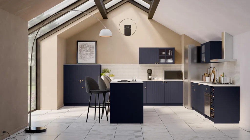 Ilot de Cuisine Central CHESTER 120cm Meuble de Rangement Multifonction - 13