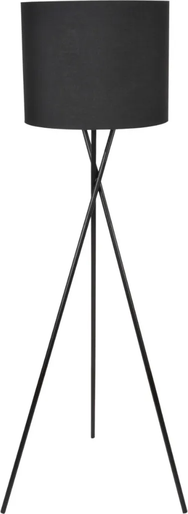 Lampadaire trépied noir Tekla Polux 1xE27 20W abat-jour design scandinave