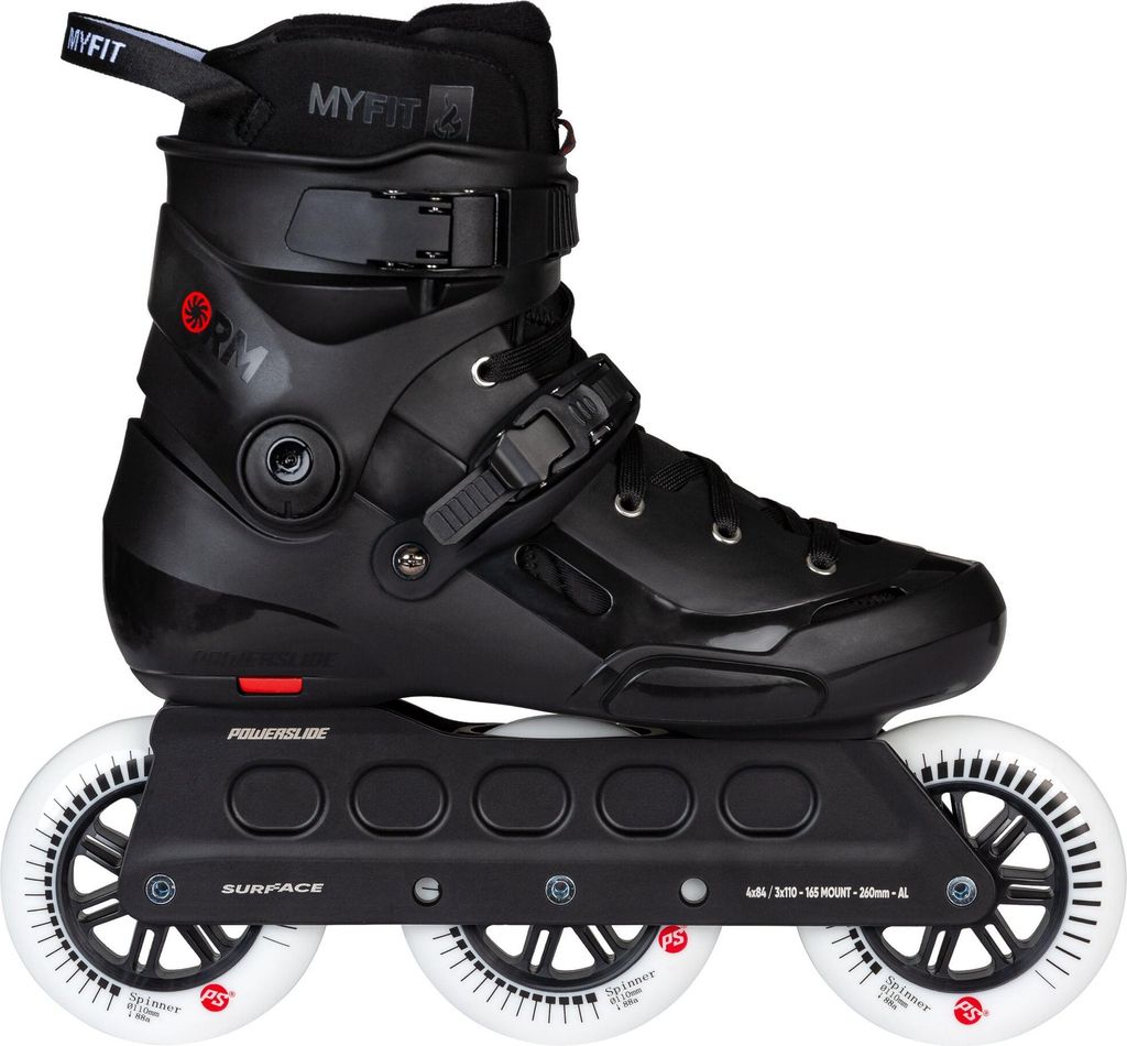 Powerslide Urban Inline Skate Storm Black 110mm, zum cruisen und springen