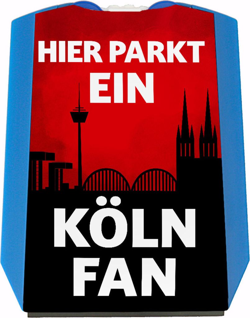Hier parkt ein Köln Fan Parkscheibe in Vereinsfarben Produktbild 