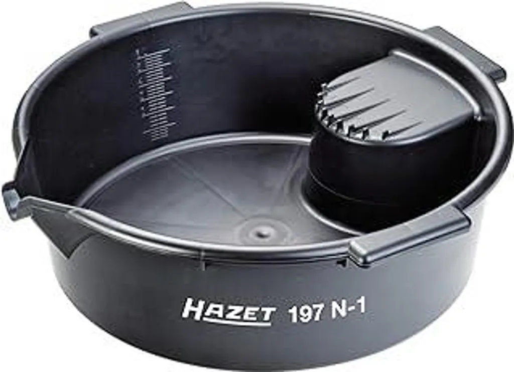 Vaschetta multiuso Hazet 197N-1 I Vaschetta di raccolta olio, 6 l, infrangibile per uso universale, pratica possibilità di sgocciolamento con maniglie di trasporto e versatore