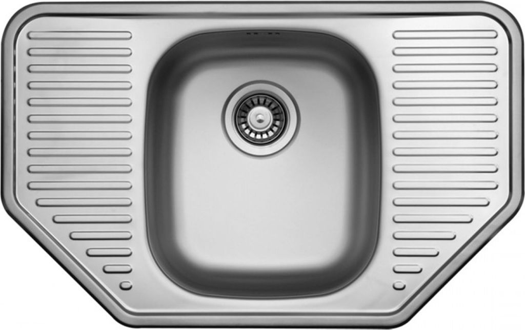 Edelstahlspüle 78x49cm mit Ablage Einbauspüle Waschbecken Küchenspüle Nils