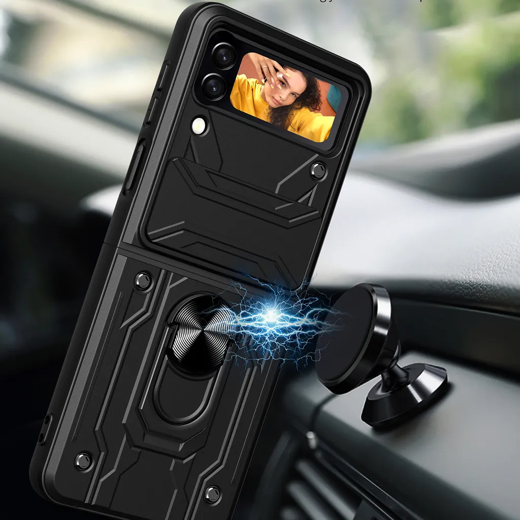 Offerta Cover Samsung Galaxy Z Flip 4 - Resistente PC+TPU con Anello - 4