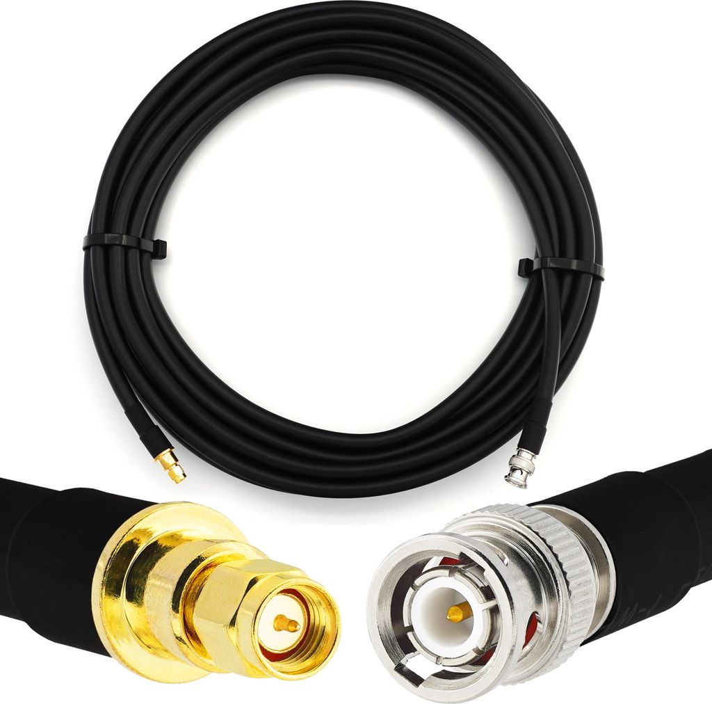 10m BNC Stecker auf SMA Stecker RG214U CB Koaxialkabel BNC auf SMA Male RG214 Verlängerung 50 Ohm — für HAM CB Radio Antenne SWR-Messgerät Ama...