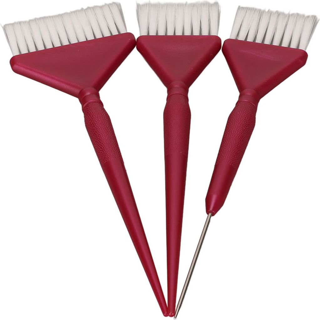 3Pcs Haarfarbe Pinsel Anti-Rutsch-Griff Komfortable Hand Gefühl Haar Tint Farbstoff Pinsel für Salon Home