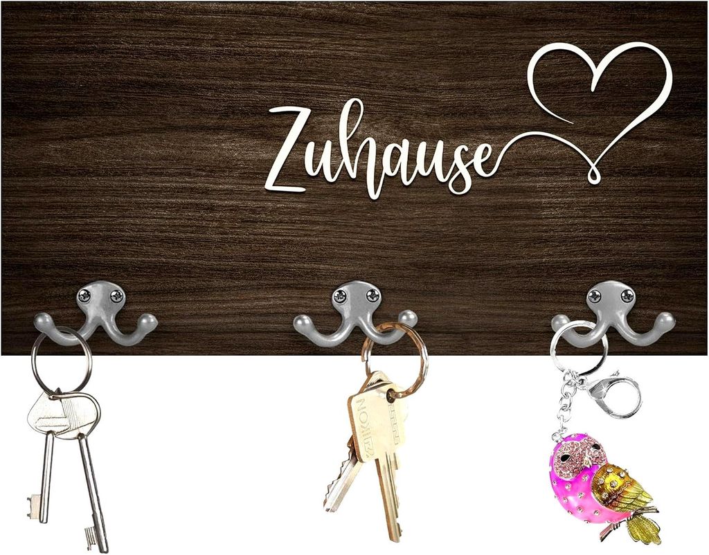 Schlüsselbrett Zuhause Schlüsselhalter Holz Wand Schlüsselboard Deko Eingang Wohnung Dekoration Foyer Haus Flur Schlafzimmer Werkstatt Garage (6...