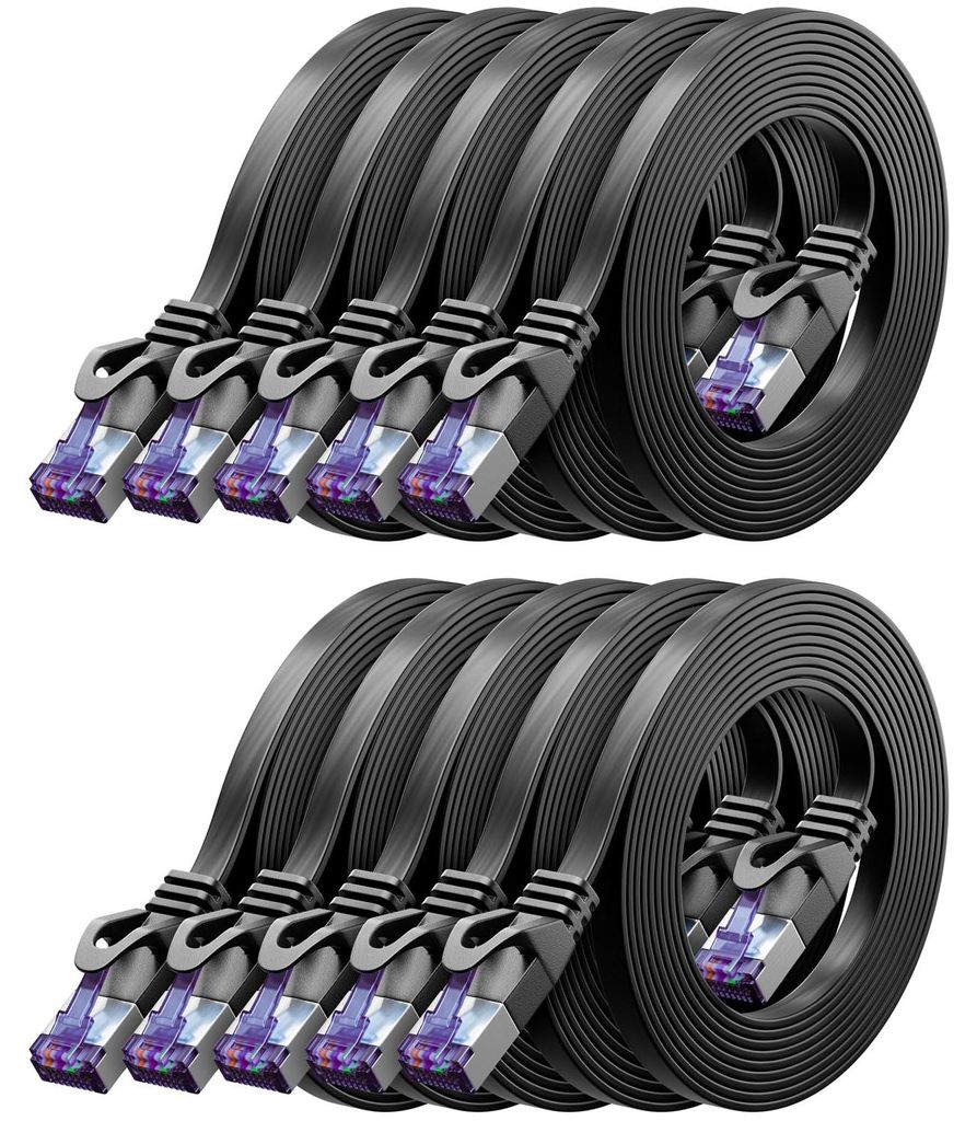 deleyCON 0,5m Flaches CAT7 Netzwerkkabel 10 Gbit/s, 10 Produktbild 