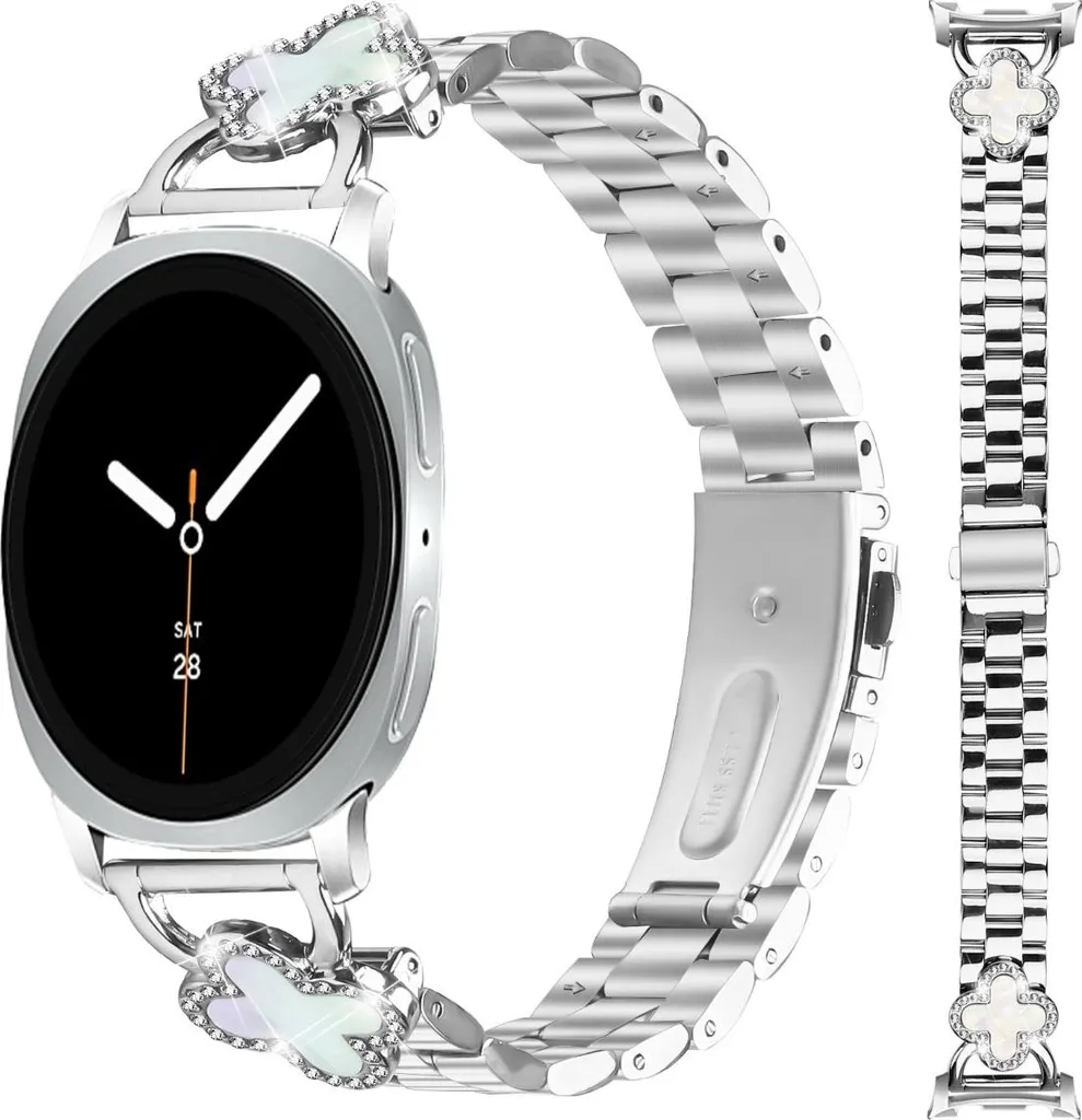 Bracciale Acciaio Samsung Watch 8 Classic - Design Trifoglio Luxury