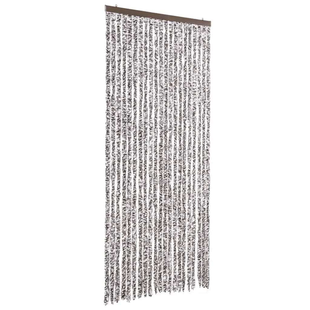Rideau moustiquaire chenille pour porte terrasse 90x220 brun beige