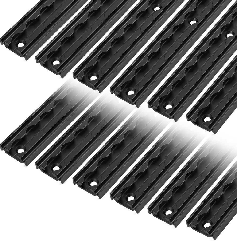 Izrielar Airlineschiene Zurrschiene vierkant Set Single Fitting Endkappen Endfitting 12 x1 Meter Set