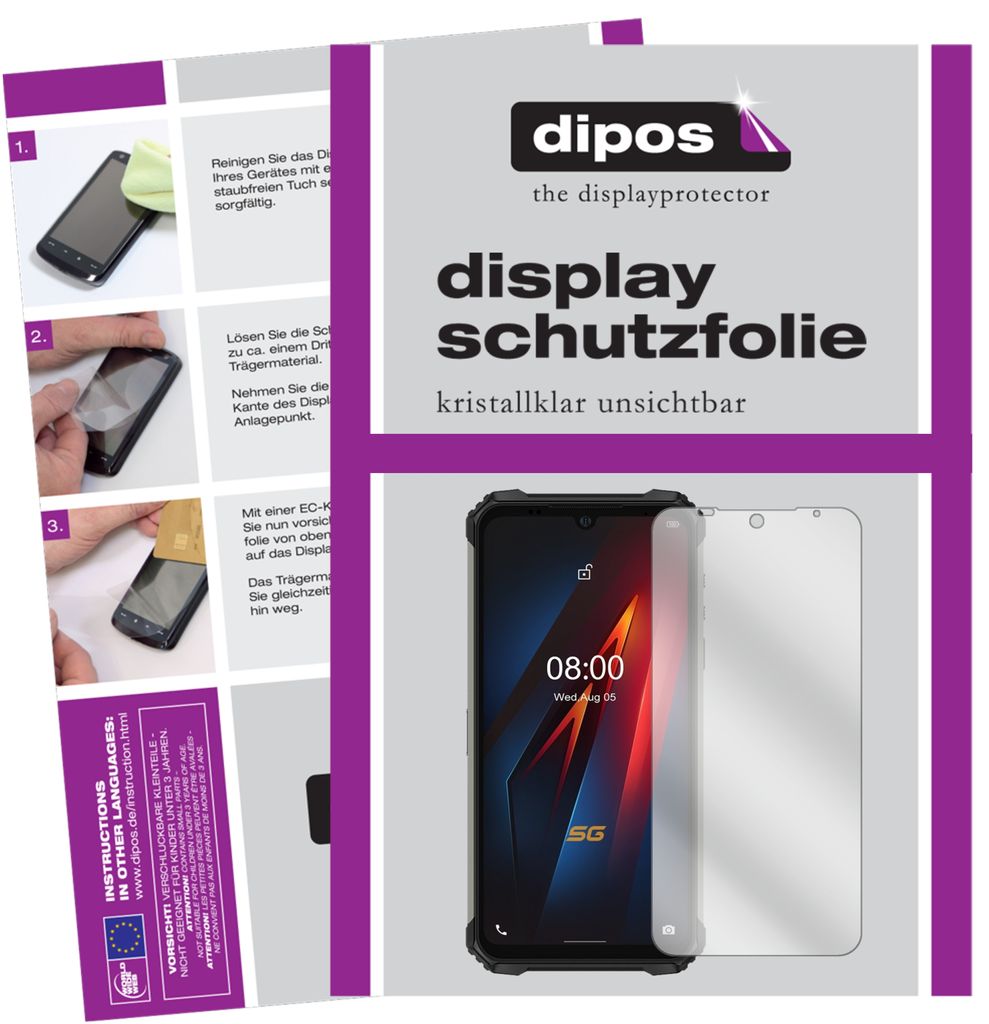 2x Schutzfolie für Ulefone Armor 8 klar Displayschutzfolie Folie Display Schutz dipos