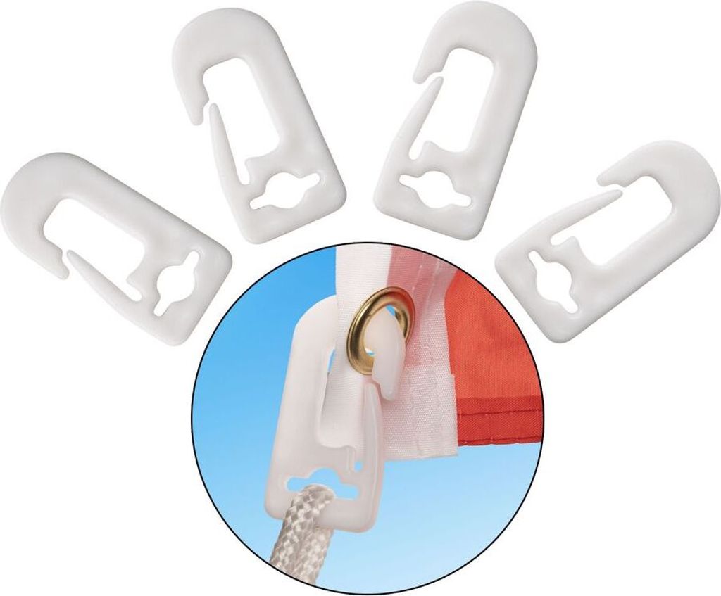 PHENO FLAGS Karabiner-Flaggenhaken 10er Set - einfache Produktbild 