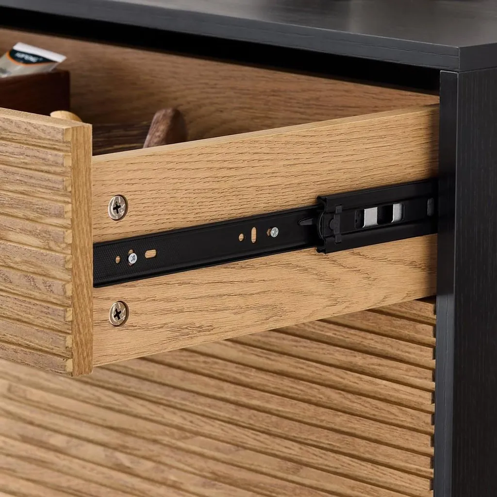 Banc de Rangement Noir 2 Tiroirs et Étagères à Chaussures SoBuy Bois - 7