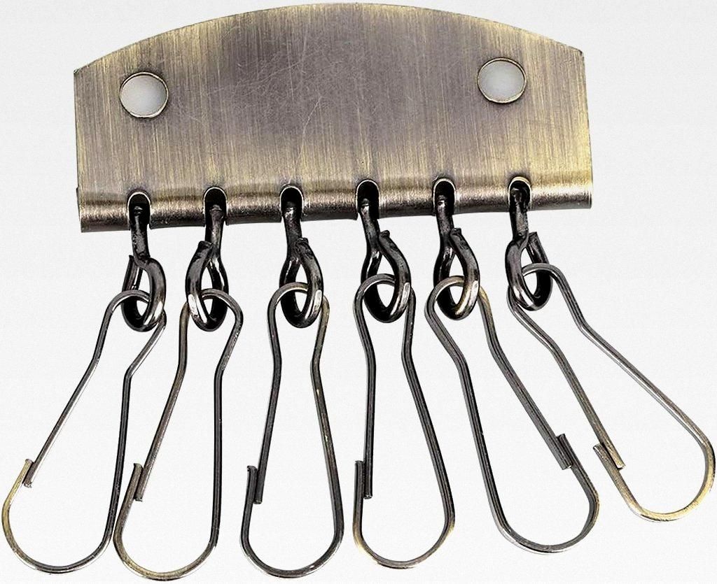 DIY Schlüsselhalter, bequem zu bedienender Schlüsselring-Halter, Organizer, lange Lebensdauer, 6 Haken, Verschluss-Clip für Schlüsselaufbewahru...