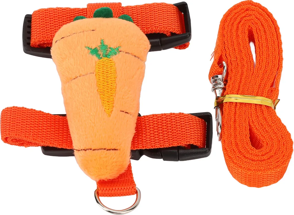 Set Imbracatura Conigli M Carota - Pettorina Regolabile per Cincillà