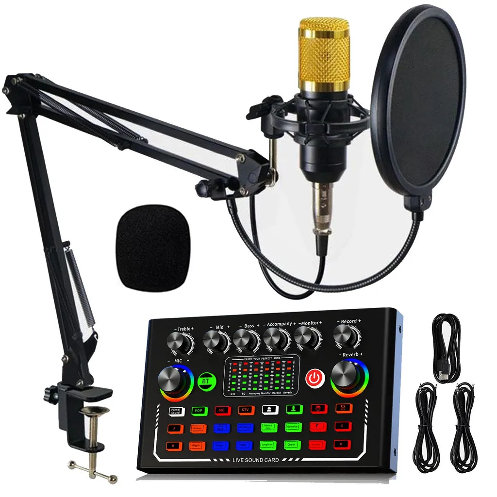 AIORBER Kit Audio Podcast: Scheda Esterna e Microfono Professionale