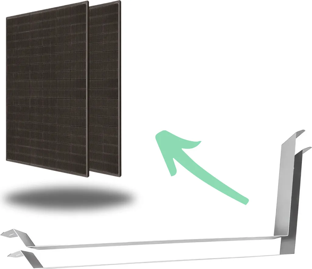 Support Solaire sans Perçage : Cadre Toit Plat pour Pose en Portrait