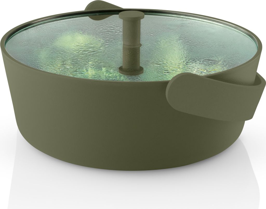 Eva Solo Mikrowellendämpfer Green Tool, Dampfgarer, Dämpfer für Mikrowelle, Glas, Kunststoff, Dunkelgrün, 2 L, 531413