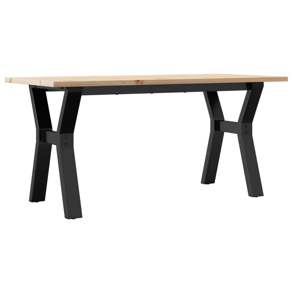 Tavolino Salotto SYFAX™ Resistente - Legno Pino e Acciaio 100x50