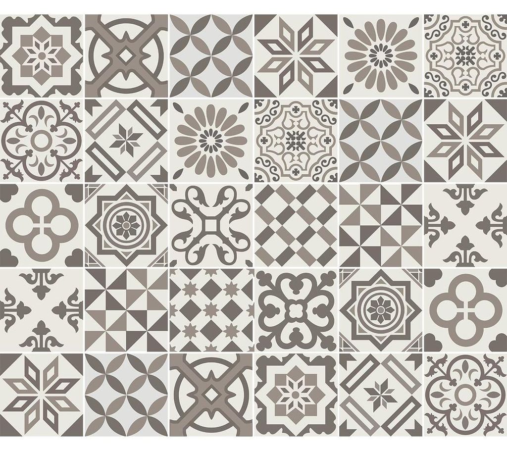 Selbstklebende Fliesenaufkleber für Küche und Bad – 30 Zementfliesenaufkleber (AZULEJOS Anento) – 30 Aufkleber 10x10cm