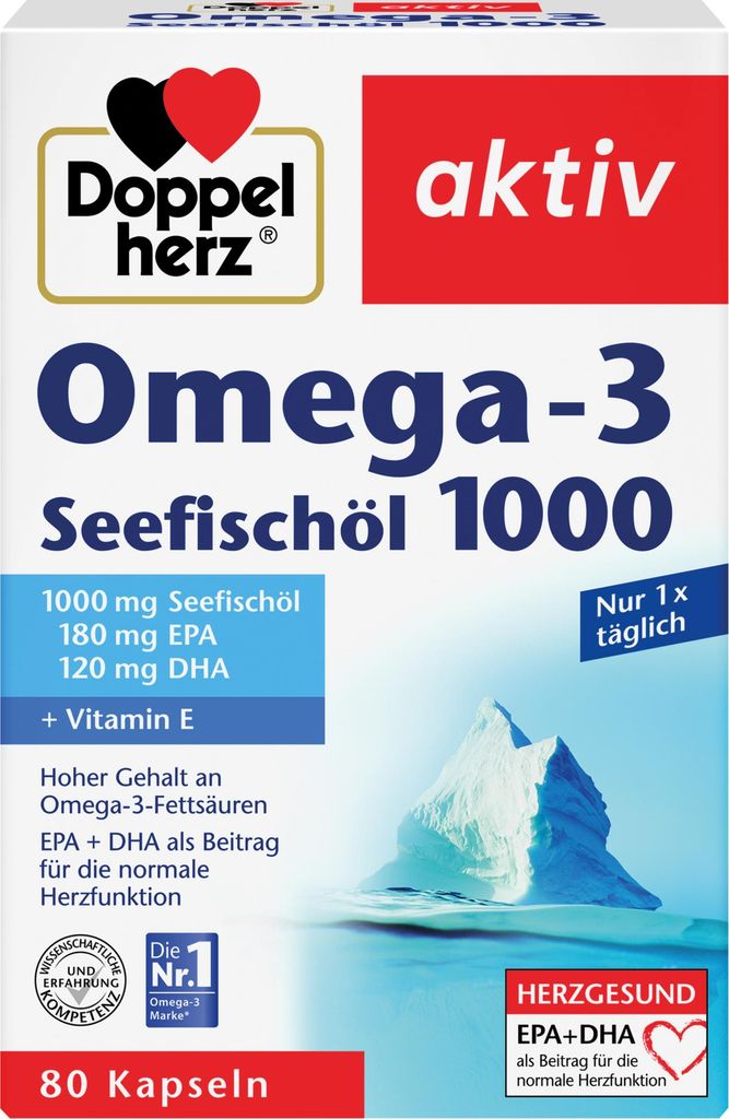 Doppelherz  | Omega-3 Seefischöl 1000  | 80 Kapseln Produktbild 