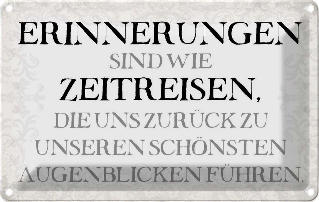 vianmo Blechschild 20x30 cm Erinnerungen sind Zeitreisen Dekoration