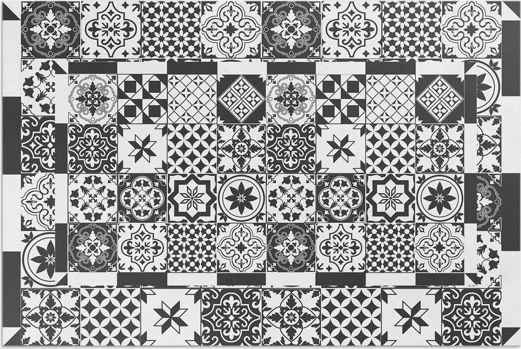 Spanische Fliesen gemustertes Mosaik – Vinylteppich – 140x210 cm – Outdoor Teppich – Terrasse – Wetterfest – Modern