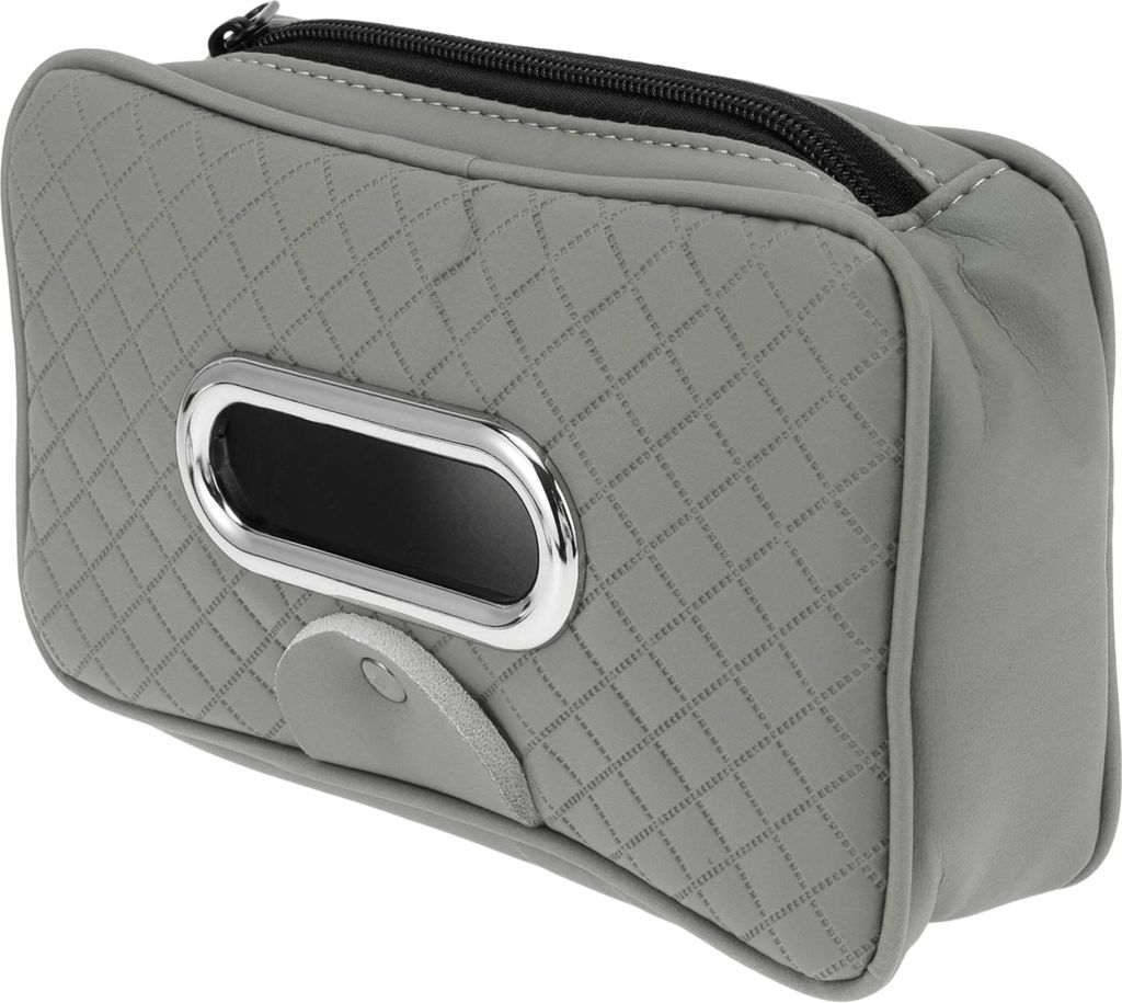 Auto Sonnenbrillenetui Universelle Sonnenblende Brillenetui Für Auto Leder Grau 21x12cm 1 Stück