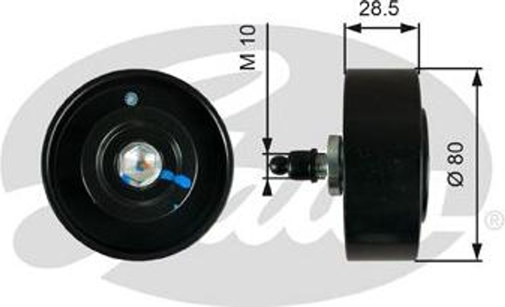 GATES T36334 Umlenk-/Führungsrolle, Keilrippenriemen OE 884400K060 kompatibel mit Land Cruiser, Hilux, Hiace