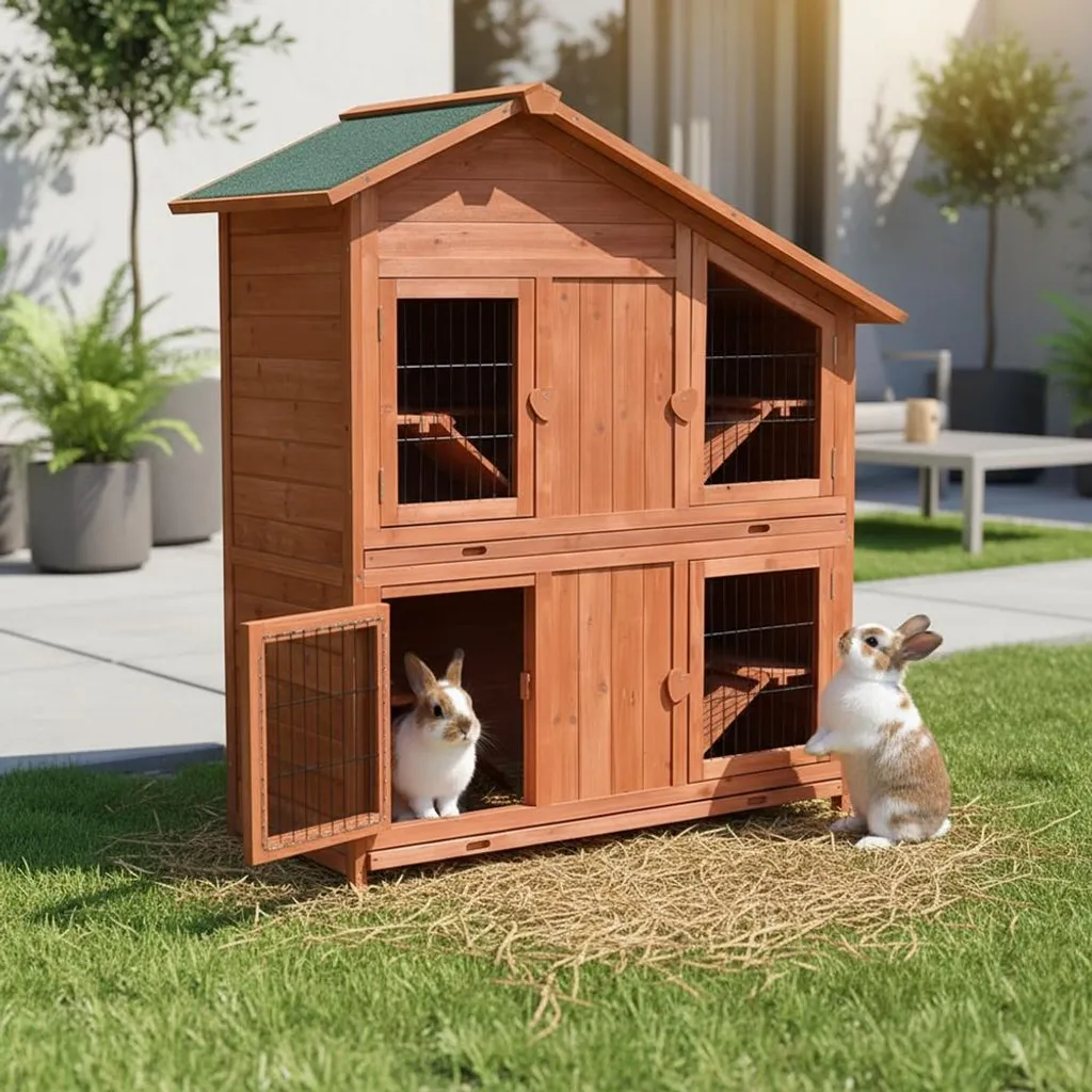 Clapier pour lapins 4 boxes bois : fini le manque d'espace élevage