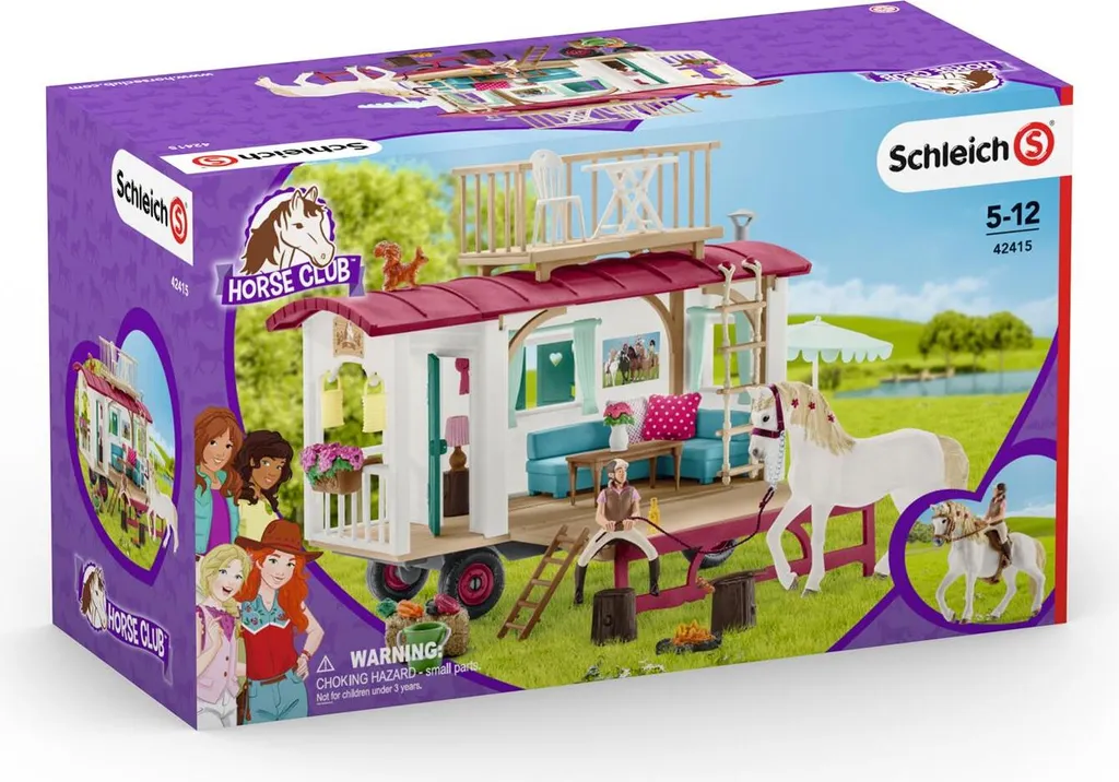 Jouet Caravane Club Hippique Schleich 42415 avec figurines et accessoires