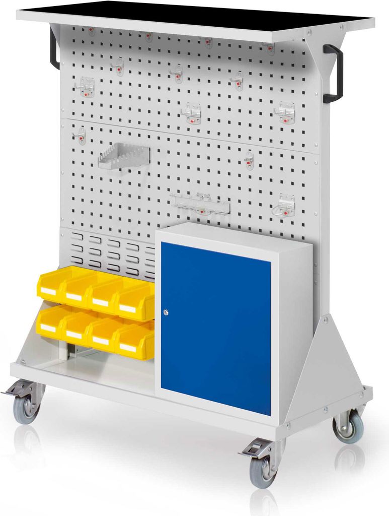 Kappes RasterMobil mobiler Arbeitsplatzschrank Größe #3 1270x1000x500mm 31-teilig mit Auflageboden inkl. Riffelgummimatte und Einhängeschrank ...