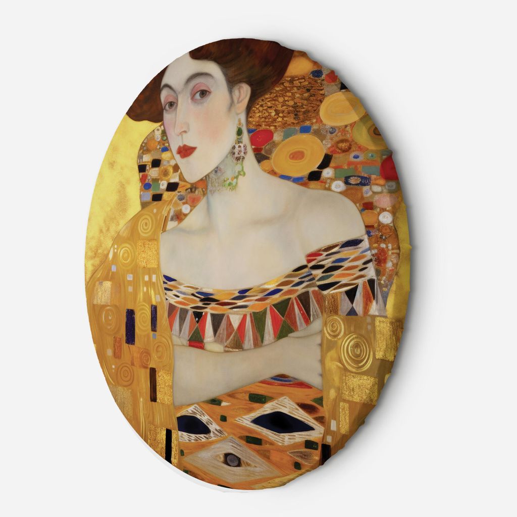 Leinwandbild rund Goldenes Frauenporträt – G. Klimt 40x40 Produktbild 