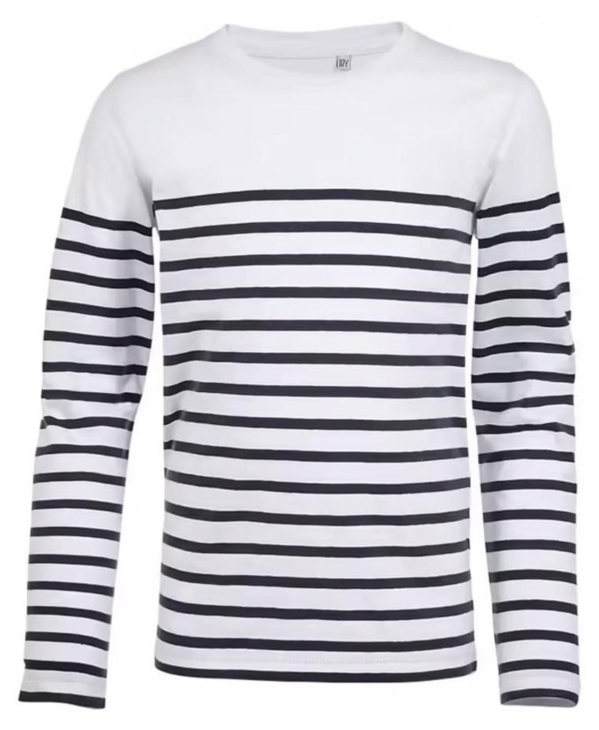 SOLS - "Matelot" T-Shirt für Kinder Langärmlig LT1688 (104) (Weiß/Marineblau)