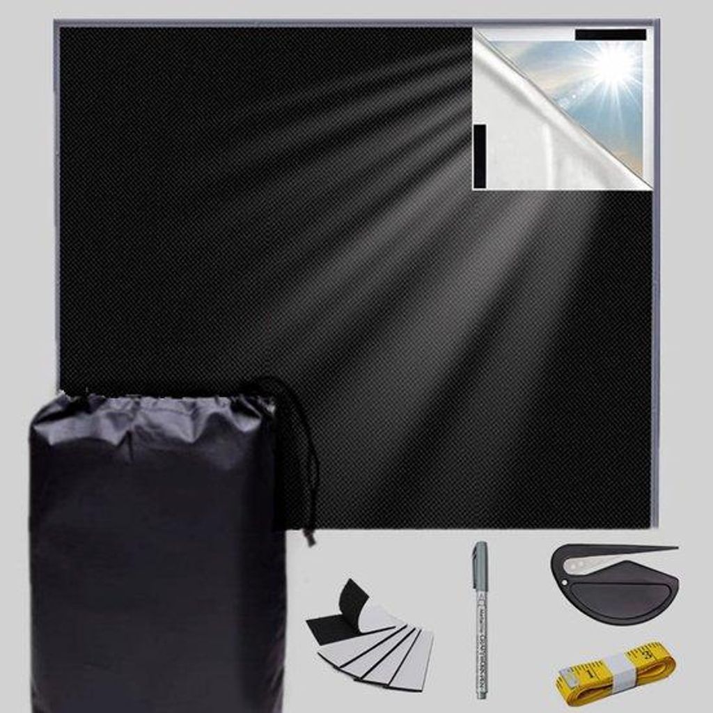 Verduisterungsrollo 200x145 cm Drahtlos Verduisterendes Rolgordijn Mit 2m Weichem Band