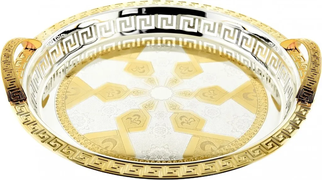 Vassoio Sunay per Feste e Buffet - Oro e Argento 45cm Rotondo - 1