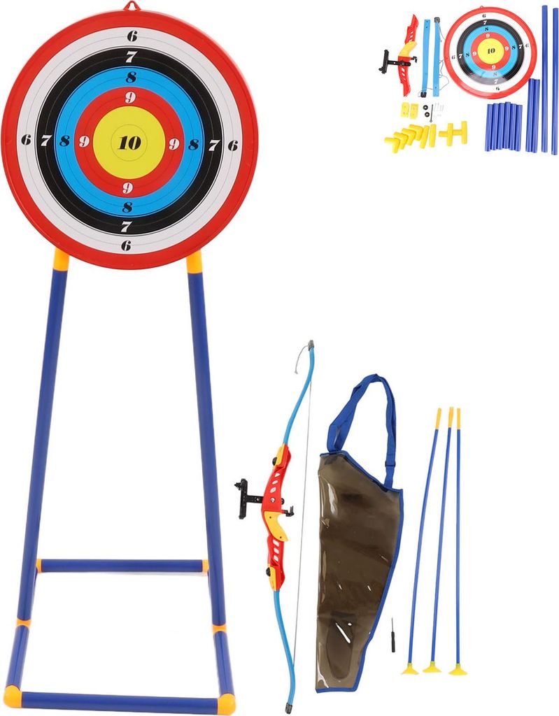 Kinder Bow Arrow Set Simulationssaugpfeilspitzen Kinder Bogenschießen -Training Spielzeug mit abnehmbarem Stehziel
