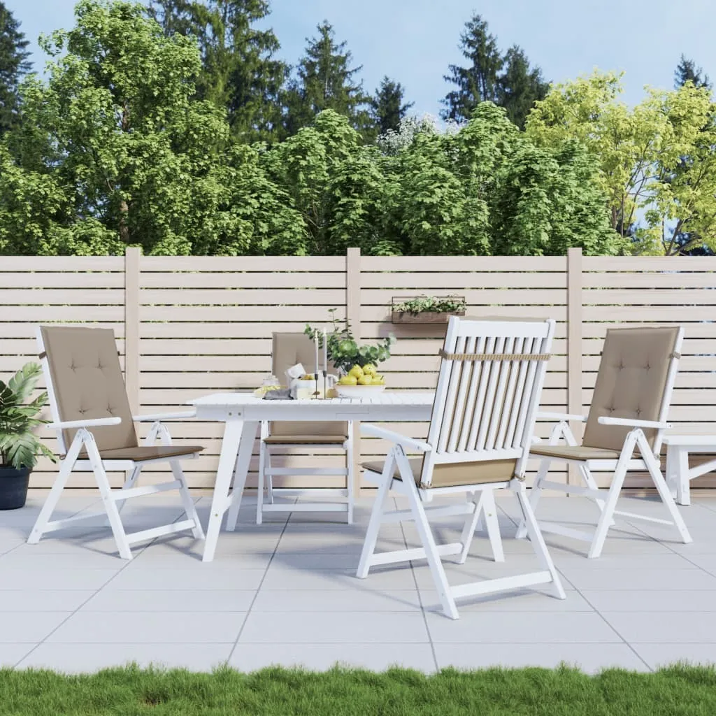 Cuscini Sedie Esterno Schienale Alto 120x50x3cm Set da 4 Taupe