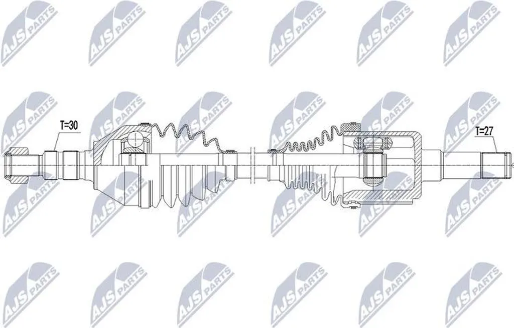 Arbre de transmission 13307211 renforcé NTY NPW-PL-065 pour Astra J