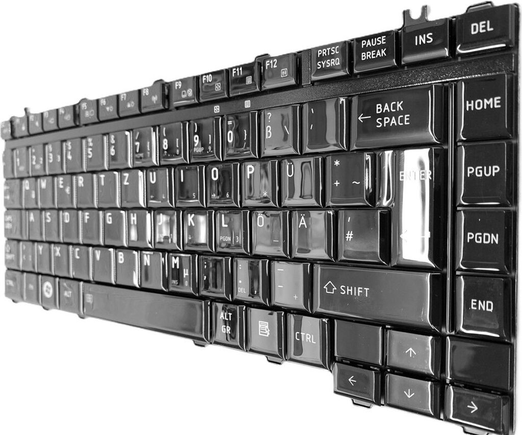 DE - Schwarz Glänzend Tastatur Keyboard kompatibel für Toshiba Satellite M215