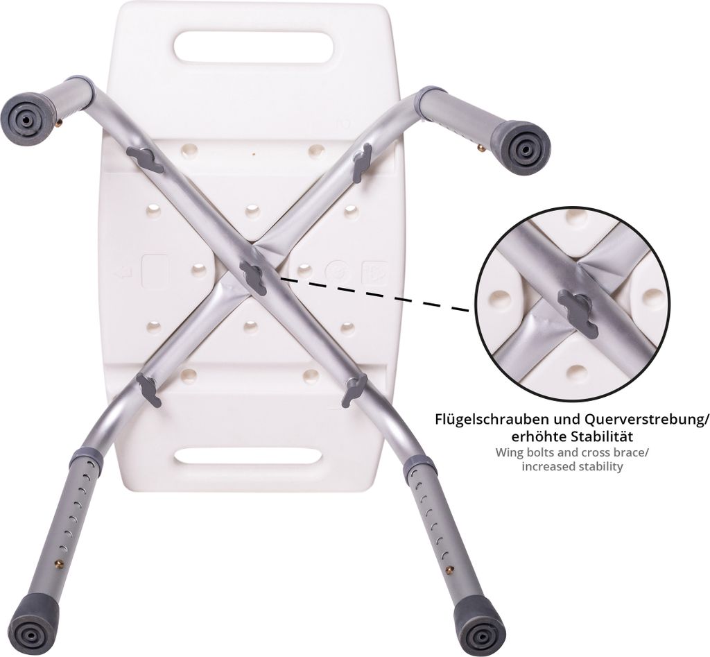 ONVAYA® Badhocker Kunststoff weiß | 150kg | Duschhocker Produktbild 7
