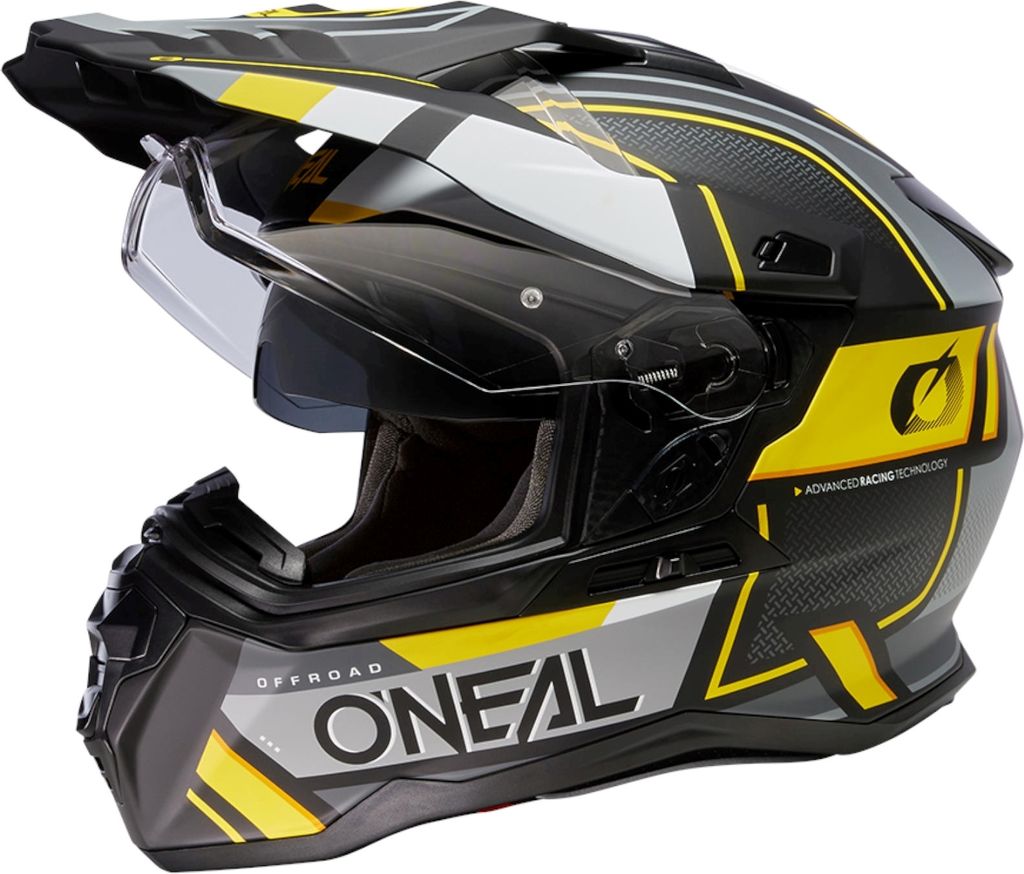 O'NEAL Enduro Helm D-SRS Square , Schwarz Grau Neongelb, XS