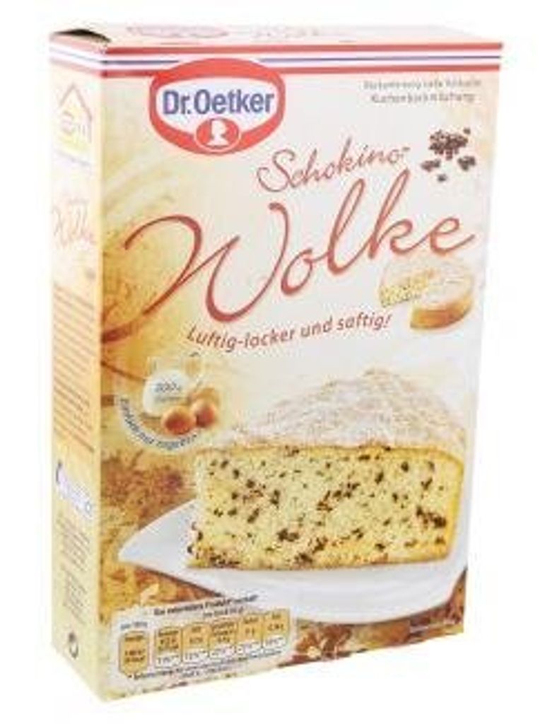 A product box for a cake mix.